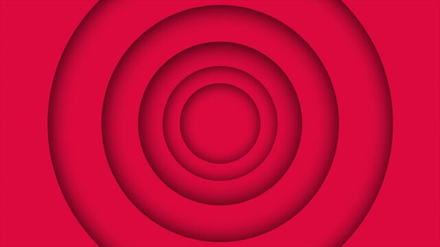 Red Concentric Circles Animation 4K &ndash; Abstract Circular Motion Background.