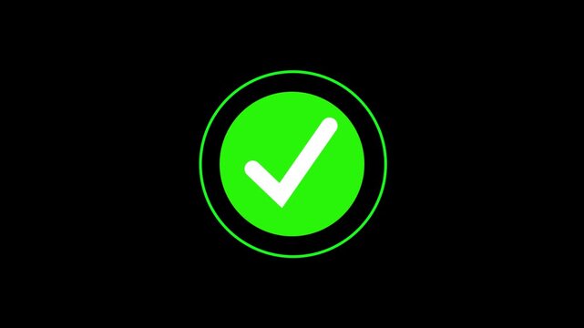 Check Mark Icon Animation 4K &ndash; Success Tick Symbol Motion Graphic. Green Tick Mark Success Animation, Verified Check Icon Motion Graphic, Approval Check Mark Animation. Confirmation tick animation.