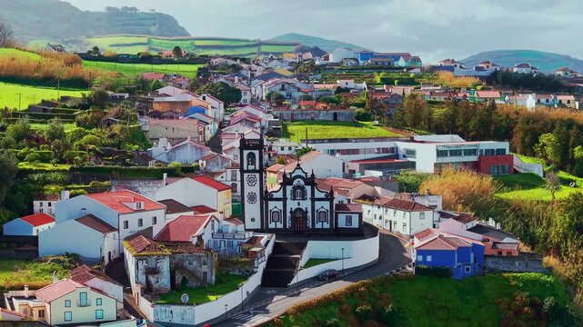 Aerial View of Nossa Senhora da Graca Church Azores