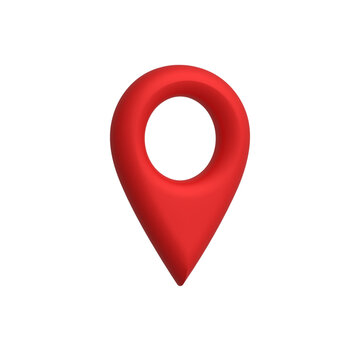 3D realistic red map pin icon vector isolated ont transparent background