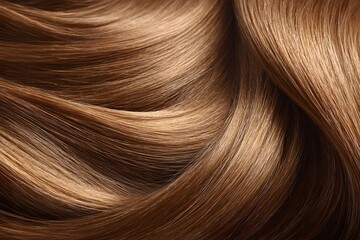 Fototapeta premium Hair styled in smooth healthy strands flows like silk embodying beauty and care.