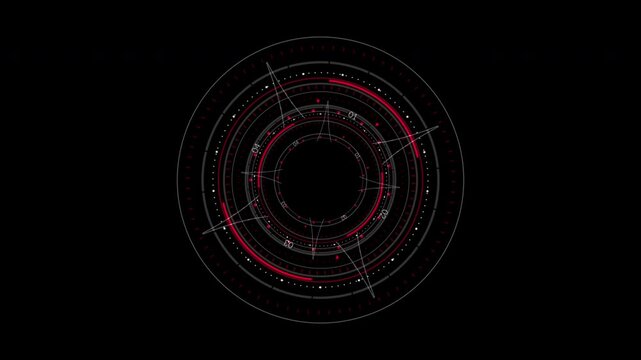 Sci-Fi HUD Target Interface Computer Data Screen Animation With Alpha Channel