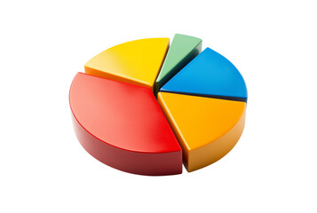 Fototapeta premium Colorful Pie Chart with Five Segments on Transparent Background