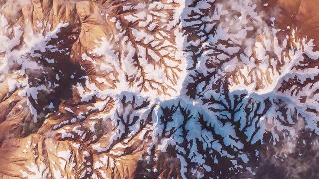 Snow mountains landform background, 3d rendering.
