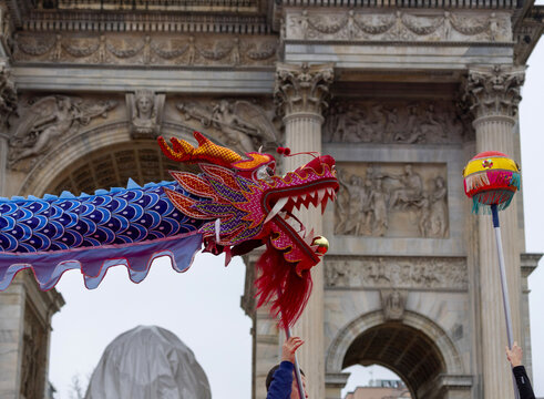 drakes of chinese new years eve celebrations in milan