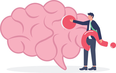 Businessman Finding Solution for Mind Problems