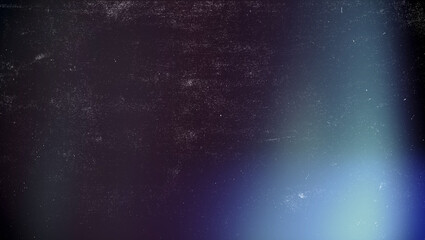 Fototapeta premium Abstract light leak texture with vibrant blue bokeh on dark gradient background, Retro film overlay, old film texture, Retro grain background