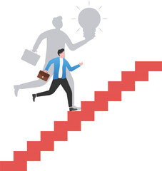 Fototapeta premium Career Ladder with Creative Shadow