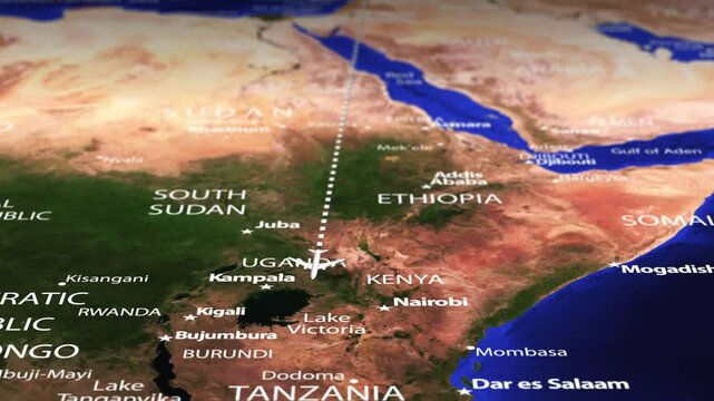 Flight From Moscow RUSSIA to Maputo MOZAMBIQUE with flag pins