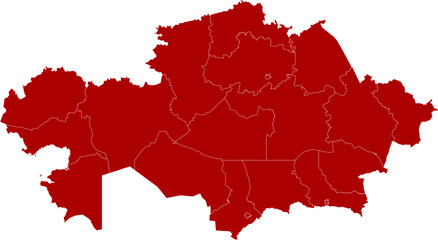 Fototapeta premium Kazakhstan Map Red Single Color Vector