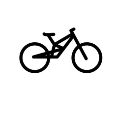 Fototapeta premium Minimalist Black Outline Bicycle Icon for Cycling, Sports, and Outdoor Activities
