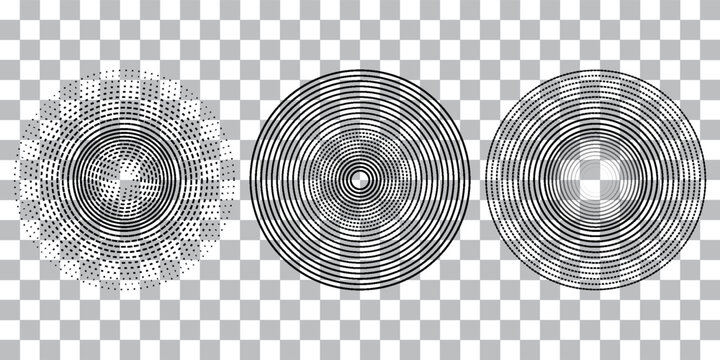 Sunburst element. Radial stripes background. Sunburst icon collection. Retro sunburst design. Vector illustration. Abstract line circle vector background.