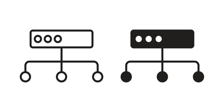 Proxy server icons for templates, web design and infographics