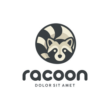 This playful logo displays a friendly raccoon design with a circular background, embodying fun and curiosity while appealing to animal lovers and brands.