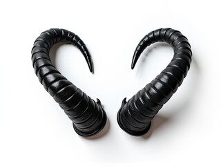 Obraz premium A pair of black horns sits alone on a white background, ready for use in various designs