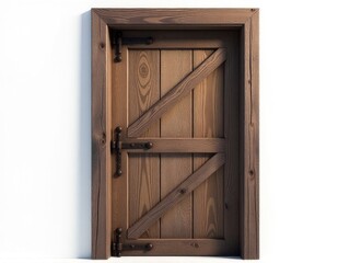 A close-up shot of a wooden door on a wall, useful for interior design or architecture projects