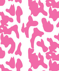 Pink abstract animal print pattern on white background seamless design