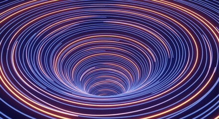 Obraz premium Long Exposure Star Trails in Night Sky.