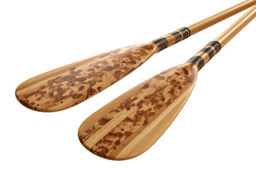 Wooden Paddles with Dark Spots isolated on a transparent background
