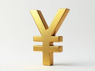 Obraz premium A shiny gold currency sign on a plain background, ideal for financial and economic illustrations