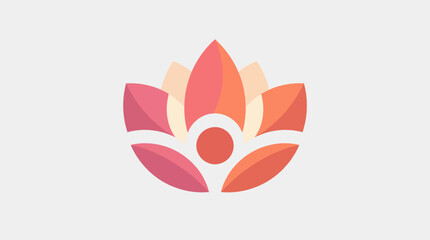 Obraz premium A beautifully crafted floral logo design that utilizes a warm palette of pink and orange tones, representing growth and creativity in branding.