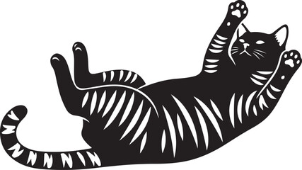 Vector black and white cat icon, feline illustration © Ripon islam rana