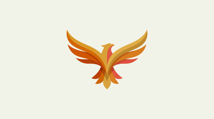 Fototapeta premium This captivating logo depicts a phoenix in vibrant colors, symbolizing transformation, resilience, and renewal, making it ideal for brands focused on growth and empowerment.
