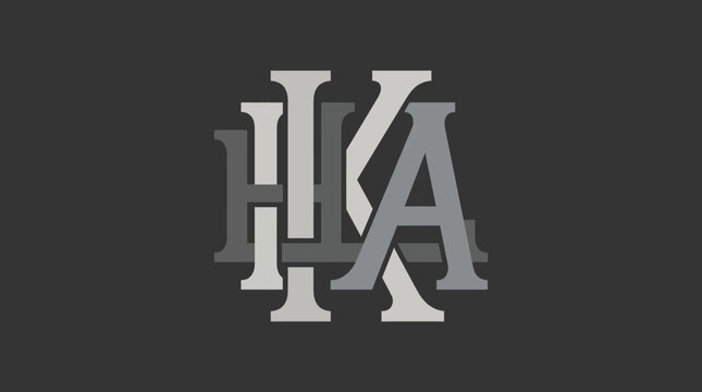 This sleek logo design features the letters 'HKA' in a creative interplay of shadows and depth, ideal for businesses aiming to convey professionalism and sophistication.