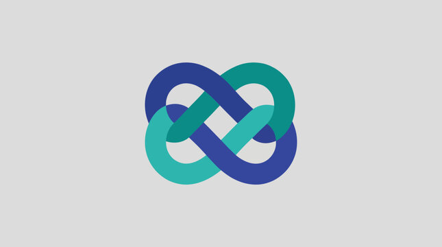 This graphic features an abstract infinity symbol, representing continuous connection, unity, and collaboration among people and systems, perfect for thematic and creative uses.