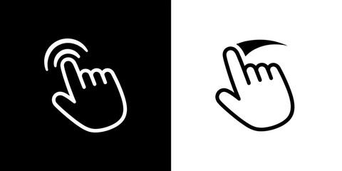 Fototapeta premium Hand cursor icons for touch screen gestures like tap and swipe functionality