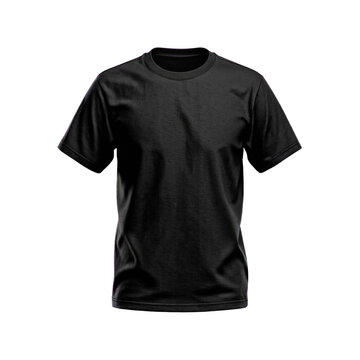 Plain black short sleeve t shirt mockup on white background t-shirt