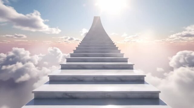 White marble stairway leading up to heaven