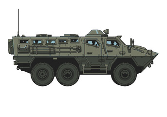 Obraz premium Military Armored Personnel Carrier Vehicle.