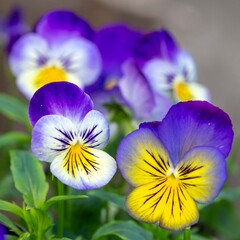 Beautiful pansies. Floriculture, landscape design, gardening. © Marina