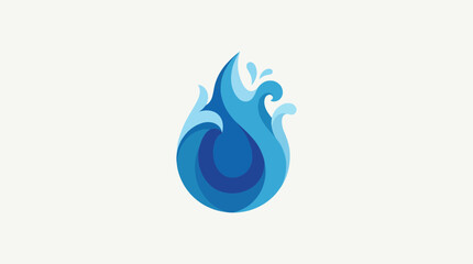 Fototapeta premium An artistic depiction of a blue water droplet with splashes, representing freshness, cleanliness, and vitality, perfect for businesses related to water or wellness.