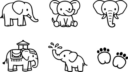 Obraz premium Elephant wildlife safari animal icons 