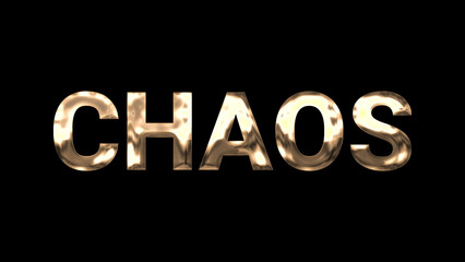 text chaos with gold  color effect  illustration