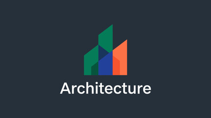 This vibrant graphic representation of architectural forms emphasizes structure and creativity, with overlapping colorful shapes symbolizing modern urban designs and aspirations. © Yuyin