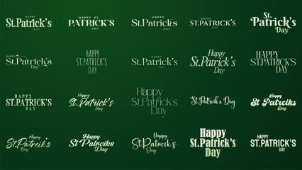 St Patricks Day happy greeting text typography. set of st. patrick's day text calligraphy  © King Designz