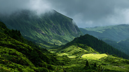 Misty mountain valley © MIRNasir