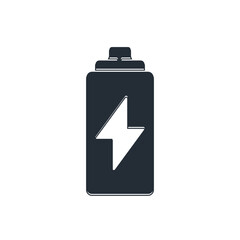 Fototapeta premium Black Battery icon isolated on white background. Lightning bolt symbol. Vector
