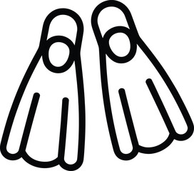 Vector of a pair of sleek swim fins designed for diving © Rohi