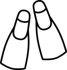 Minimalist vector showing a pair of flippers designed for swimming or diving activities © Rohi
