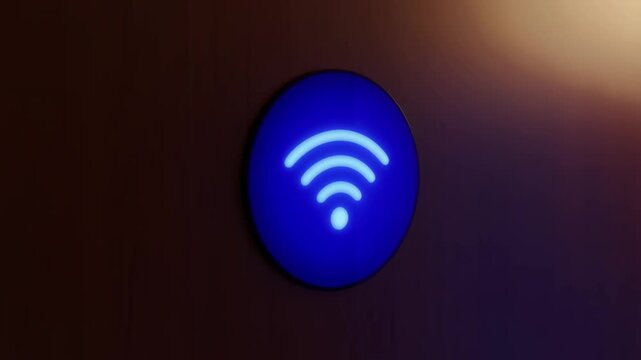 Video excerpt showing a Wi-Fi router indicator light blinking in various frames, suggesting alternating connection statuses. Background changes subtly, indicating movement or lighting variations.