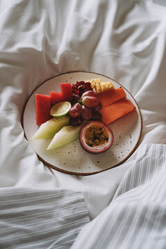 Healthy Breakfast in a Tropical Holiday Setting