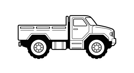 Large Pickup Truck Vehicle Side View.