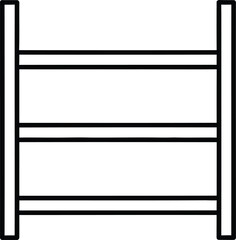 Simple line drawing of a three-rung ladder against a plain white background. © Tarek