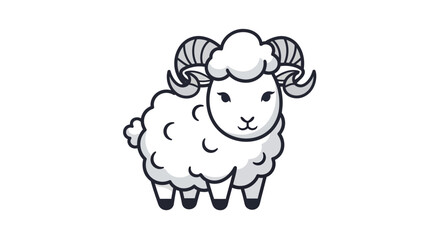 Fototapeta premium Sheep Vector Illustration, Cartoon Style Graphic for Farm and Animal Themes