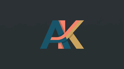 A visually striking AK logo with vibrant color blocks reflecting modern aesthetics, suitable for showcasing brand identity in fashion, tech, or creative fields. © Xi