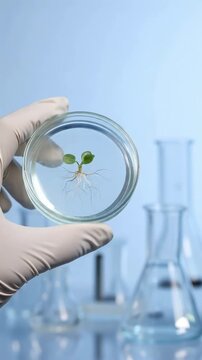 Exploring Plant Growth in a Lab: A Focus on Root Development of Young Seedlings in a Petri Dish Under Controlled Conditions